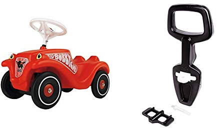 Big-Bobby-Car Classic - Kinderfahrzeug für Jungen und Mädchen, rot & Bobby Car Walker - 2-in-1 Lauflernhilfe und Rückenlehne in Einem, mit integriertem Kippschutz, inklusive Lenker Arretierung