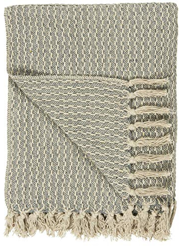 IB Laursen Plaid Decke Sofadecke Bettüberwurf Tagesdecke Staubig Blau Muster Baumwolle 160 x 130 cm 6510-68