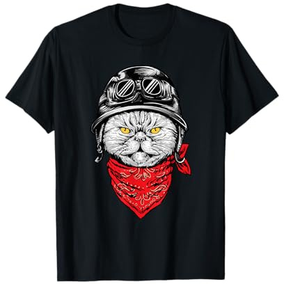 Biker Cat - Motorcycle Chopper Biker Motorbike T-Shirt