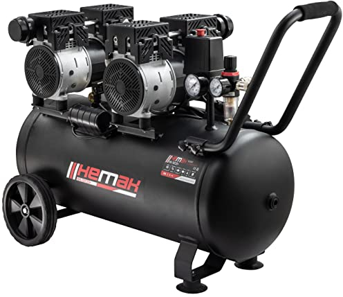 HEMAK HK-SK50+ Silent Kompressor Flüster Druckluftkompressor Silent 8 Bar 50 L 2PS Plus