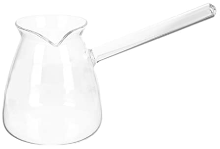 Cabilock Glass Teapot Transparent Coffee Pot Glass Coffee Carafe Turkish Handle Pot Thickened Glass Boiling Pot