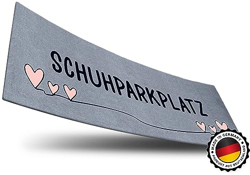 ElbFuchs Schuhparkplatz Fußmatte 100x35cm Grau I Waschbare & rutschfeste Indoor-Schuhmatte & Abtropfmatte I Ideal als Schuhunterlage & Schuhablage I Schmutzfangmatte für Flur & Eingang