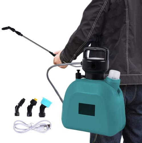 Snner Electric Sprayer Garden Sprayer Backpack Sprayer 5L Large Capacity Garden Watering Sprayer Battery Powered Sprayer USB Rechargeable Pressure Sprayer 7.4V Watering Can With Handle Green
