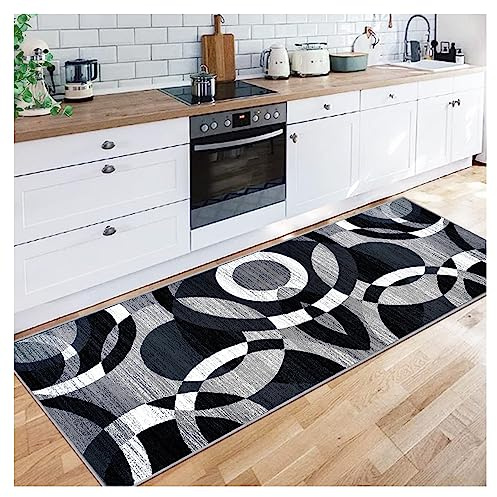 Siunwdiy Tappeto Cucina Passatoia 3.2 Metri,Nero, Grigio, Bianco,Tappeto Lungo per Cucina,Tappeti Runner Multiuso Lavabile,Runner Tappeto per Soggiorno Camera da Letto Corridoio Entrata，50X320CM