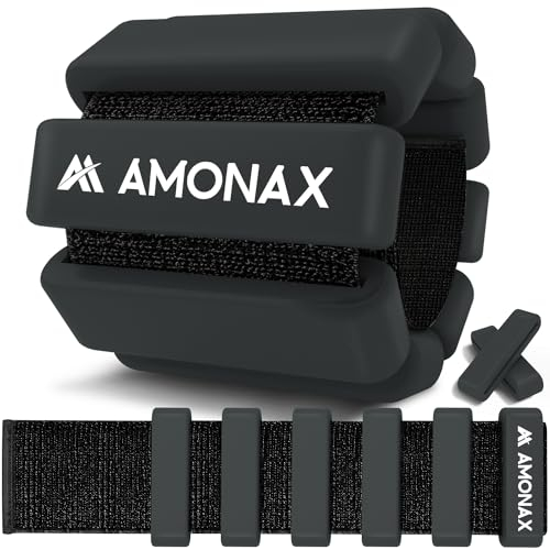 Amonax Handgelenkgewichte Knöchelgewichte Set (0,5 KG, Schwarz)