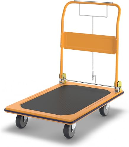 kaiserkraft | Profi-Plattformwagen | mit Totmann-Bremse | Tragfähigkeit 370 kg