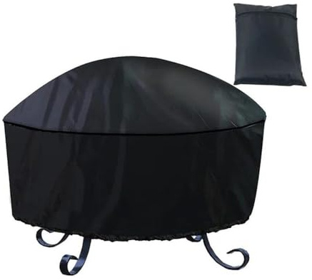 Premium Abdeckung Feuerschale 80 cm & 90 cm | Runde Feuerstellenabdeckung | Schutzhülle für Schalen, Kugelgrills, Feuertonnen (85 cm breit)