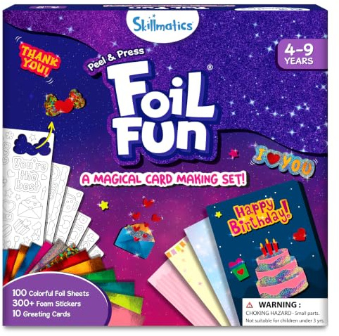 Skillmatics Foil Fun – Card Making Set, No Mess Art for Kids