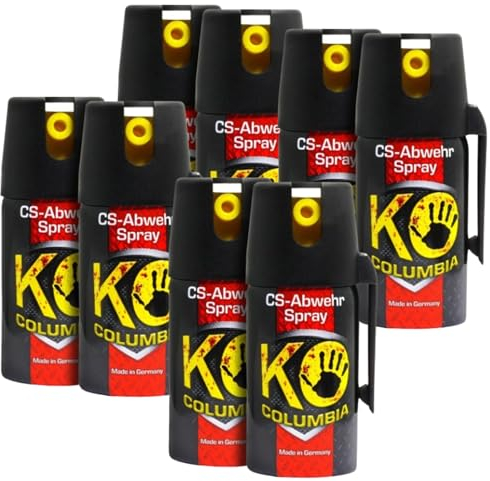 Columbia KO CS hochdosiertes Abwehrspray - Sicheres Gefühl unterwegs - Made in Germany - 80g Reizstoff CS wirkungsvolles effektives Verteidigungsspray - bis zu 1-1,5 m Reichweite