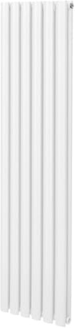 Radiatore a colonna ovale 1600mm x 360mm Designer Doppio pannello Termosifone Bianco Acciaio Inclusi Spazzola per la pulizia Kit di fissaggio e staffe