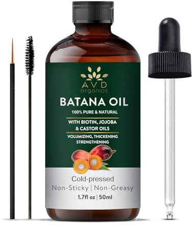 AVD Organics Batana Oil 50ml - Natural for Hair Growth & Scalp | Suitable for Dry, Damaged Hair | Vegan & Cruelty Free | For All Hair Types | 1.7 fl oz