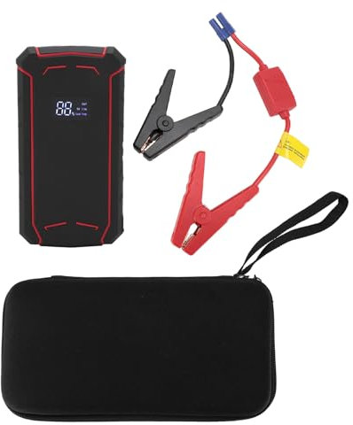 Xiuganpo Démarreur de Saut de Batterie de Voiture, 600A 12V Gaz 4,0L 2,5L Double USB 12000mAh Pack de Démarrage de Saut de Propulseur de Batterie au Lithium de Batterie Externe, Booster