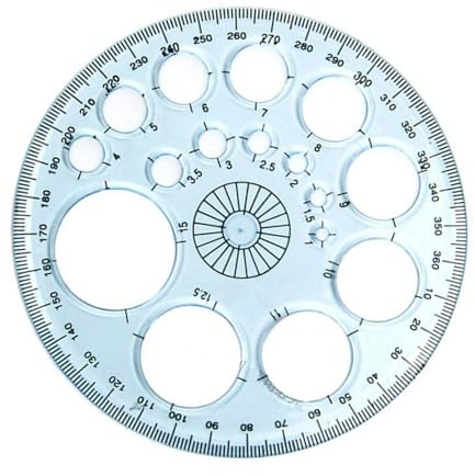 Herramienta De Dibujo Círculo - Regla De Medición De Forma Redonda | Regla De Medición De Forma Redonda Para La Escuela, Regla De Geometría Acrílica, Herramientas De Dibujo De Círculo Para La Escuela
