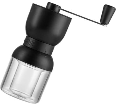 BEBEMOKO Manual Coffee Grinder Hand Crank Bean Machine for Home Office Levels Health Porcelain Core Acrylic Containers Easy Disassembly