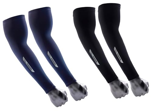 INOGIH Mangas de verano con protección solar UV, mangas de brazo frías, deportes al aire libre, seda de hielo, bloqueo solar, mangas de compresión para hombres y mujeres