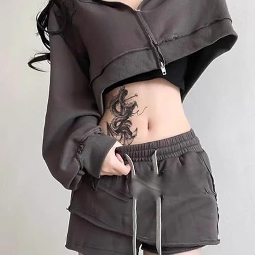 Temporary Tattoos Stickers Fake Tattoos Anchor Snake Large Pattern Men And Women Flower Arm Half Arm Herbal Non-Reflective Semi-Permanent Lasting 2 Weeks