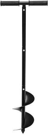 YiAndeli Hand Auger Post Hole Digger, Manual T Shaped Garden Hole Digging Drill Bit, Earth Auger for Loose Soils And Garden Sands Black,1