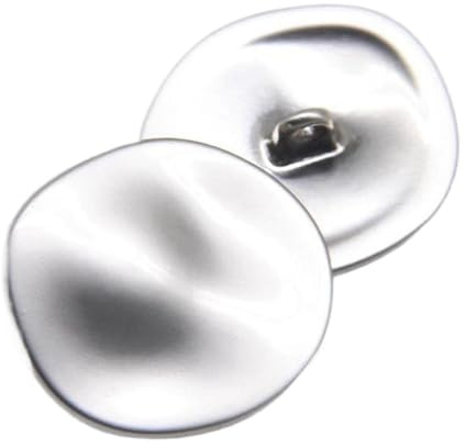 25mm/30mm unregelmäßige Metallknöpfe zum Aufnähen, Silber, 30mm 6 Stk
