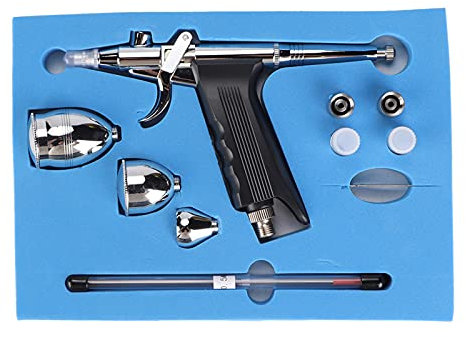 WPKD BLUEIY Dual Action Airbrush Compror Kit, Craft Cake Paint Art Sprayer Set Tools, Includes Airbrush Kit and Accories, Ideal for Painting and Craft Projects