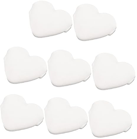 IWOWHERO 8 Piezas Borla De Polvo Forma De Corazón Para Polvos Sueltos Alta Densidad