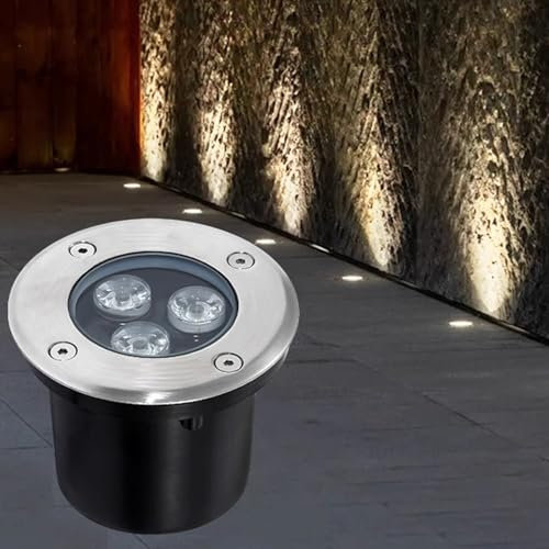 VSHENG Exterior Luz Empotrada En El Suelo LED Luz Subterránea AC85-265V IP66 A Prueba De Agua Luz De Paisaje para Patio Jardín Césped Terraza Paseo Acera Luces Enterradas(Red,50W)