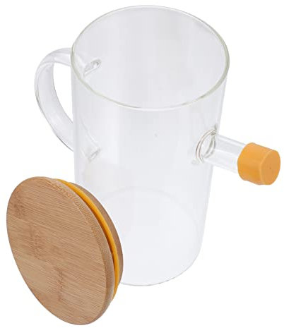 CHICAMPERA 1Pieza Botella Vidrio Transparente Asa para Aceite Vinagre y Salsa Boca Ancha para Cocina y Restaurantes