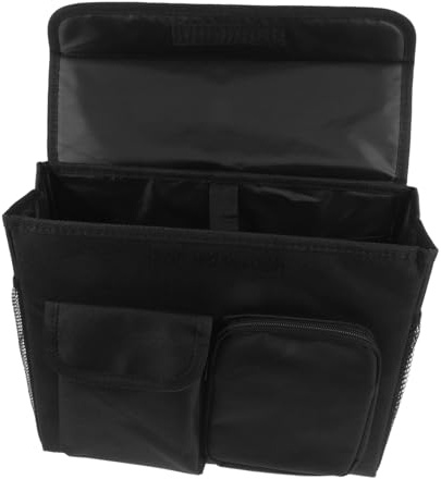 Walker Tasche für Rollator und Gehhilfe, Schwarz, Oxford Stoff | Seitenfächer mit Viel Stauraum, Einfache Montage, für Senioren und Rollatoren
