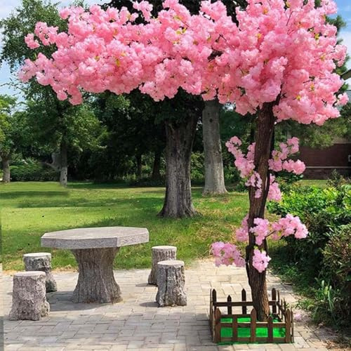Générique Rose,120 * 100CM, Simulation Cerisier Rose Faux pêcher Plante Souhait Salon Centre Commercial Décoration d'hôtel