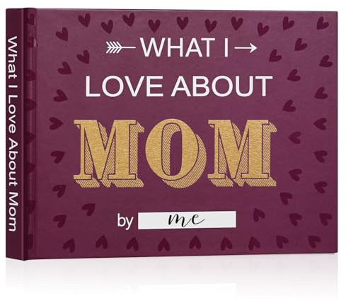 Miaikoe What I Love about Mom Book, Fill-in-the-Blank Love Journal bok för mamma mors dag födelsedag julklappar strumpfyllare för mamma (lila)