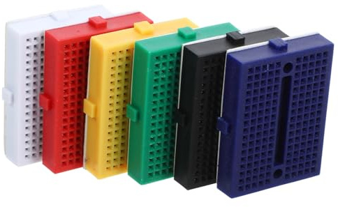 TOYANDONA 6pcs Small Solderless Breadboards with Color-coded Boards for Electronics Experiments Interlocking Circuit Prototyping Kit for Laboratory and DIY Projects