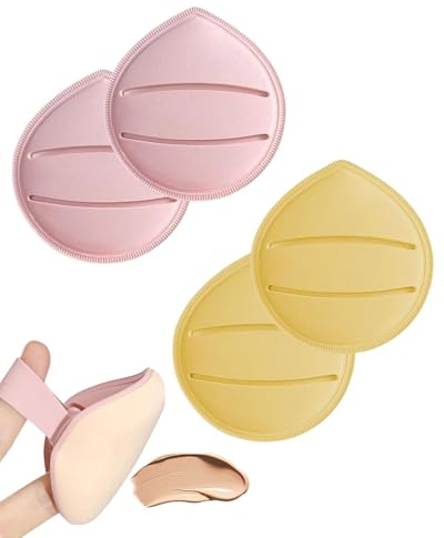 HUVZOR 4PCS Grande Éponge de maquillage pour fond de teint, anti-cernes et poudre en forme de larme, Coussin de maquillage, Éponge pour liquide, crème et poudre