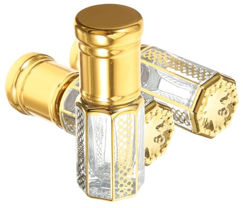 SOIMISS 3Pcs 3Ml Glass Perfume Bottles Essential Oil Roller Bottles Leak-Proof Portable Travel Refillable Liquid Containers for Women
