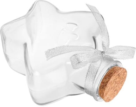 MAGICLULU Bocal à Souhaits en Verre Transparent Forme Étoile, Grand Flacon Décoratif avec Bouchon Liège, Bouteille Vide pour Messages, Loisirs Créatifs et Décoration Mariage Noël, Bocaux