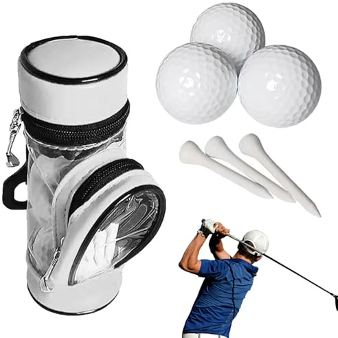 Multifunktionell golfväska – slitstark bollpåse med klämma, lätt PU PVC organiseringsfickor, förvaring för divottillbehör | golfbollhållare för utomhus