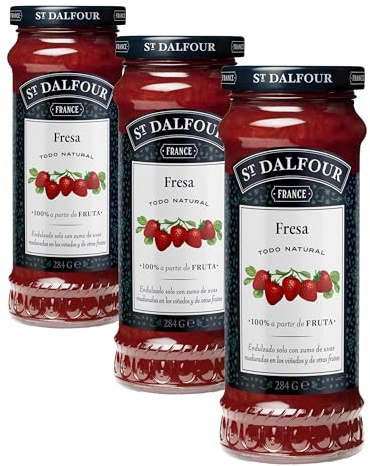 St Dalfour FRESAS | Fruta triturada | Mermelada natural 284g | 100% fruta sin azúcares añadidos (Paquete de 3)