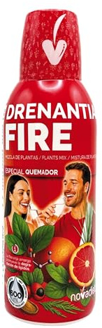 Novadiet - DRENANTIA FIRE con Mezcla de Plantas y Naranja Amarga - Complemento Alimenticio Ideal Para Mantener Peso, Reducción Grasa y Drenante – Envase con 600 ml
