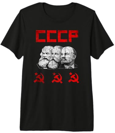 Union soviétique Marx Engels Lénine CCCP Marteau et Faucille T-Shirt Haut de Gamme