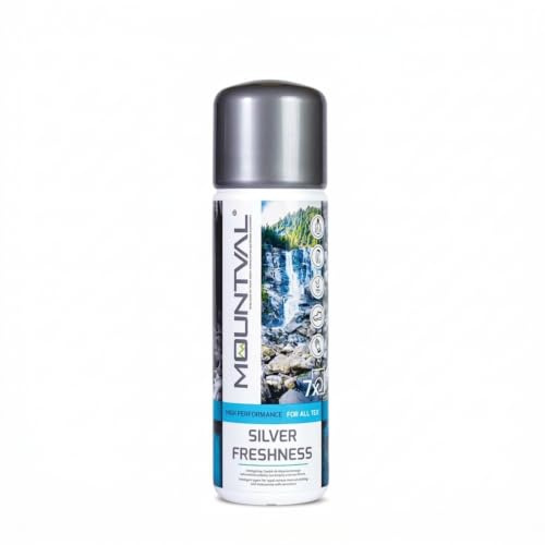 Mountval Silver Freshness, Matador de olor, Refrescante y acondicionador de lavado para ropa deportiva, ropa interior y cualquier tipo de ropa absorbente y capas de base que se usan junto a la piel.