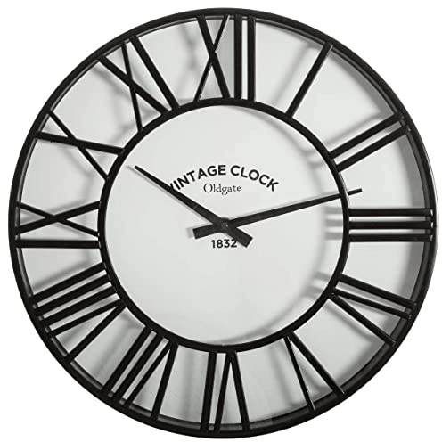 Atmosphera Wanduhr, Retro-Schwarz und Vintage-Durchmesser, 35 cm