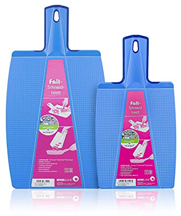 Kochblume Falt-Schneidbrett S & L 2er Set | Spülmaschinenfest | BPA-frei | Rutschfest & messerfreundlich | Farbe: blau