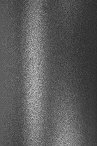 Netuno 50x Perlmutt-Anthrazit-Grau Bastelpapier DIN A5 210 x 148 mm 120g Majestic Anthracite Feinpapier mit Perlglanz doppelseitig schimmernd Bastel-Papier metallic glänzend zum Basteln