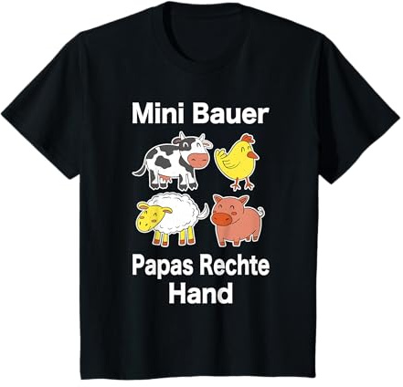 Mini Bauer Papas Rechte Hand Kinder Bauernhof T-Shirt