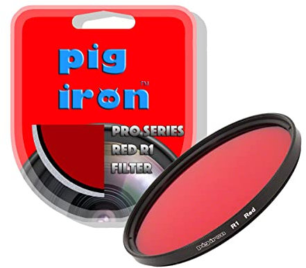Pig Iron Red R1 Pro Filter. Contrasto Booster per Fotografia in Bianco e Nero. Effetti Speciali Filtro Lente Fotocamera (49mm)
