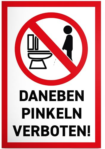 DankeDir! Daneben Pinkeln Verboten - 30 x 20 cm Schild - Spruch lustig WC Schild Kloschild Toilette Toilettenschild Klo Schild - Herren Deko Gästetoilette Gäste WC Wand Türschild
