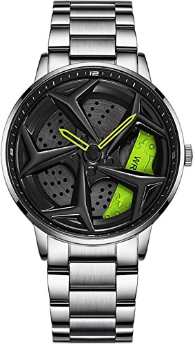 findtime Felgen Uhr Herren Edelstahl Armbanduhr Analog Quarzuhr 30M Wasserdicht Herrenuhr Business Uhren Männer Motorsport