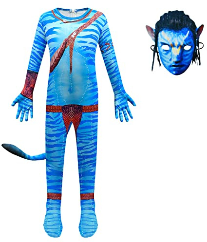 Delanhon Kinder-Film-Charakter-Cosplay-Outfits für Jungen und Mädchen, Kostüm, Jake, Sully Neytiri, Rollenspiel-Kostüm