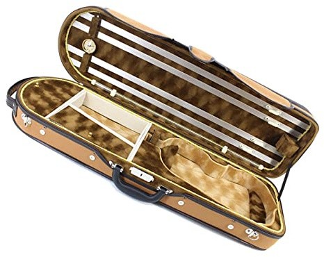 Rechteckiger Violinenkoffer Aus Sperrholz Und Leder Großer Stauraum 4/4 Violinenkoffer Mit Hygrometer Fachmann Geigenkoffer