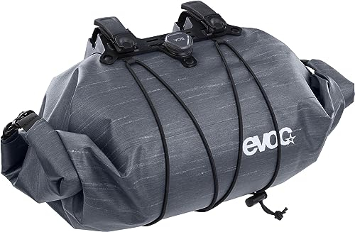 EVOC HANDLEBAR PACK BOA WP 9, Lenkertasche (einrollbare Taschenöffnung, BOA(R) Fit System, Reflektierender Logo-Druck, Volumen: 9l, Gewicht: 350 g, Maße: 20 x 35 x 20 cm), Carbon Grey