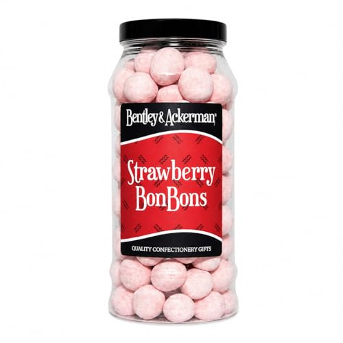 Strawberry Bonbons - (605g) Original Creamy Strawberry Bon bons Sweets in a Gift Jar By Bentley & Ackerman's Sweet Shop.