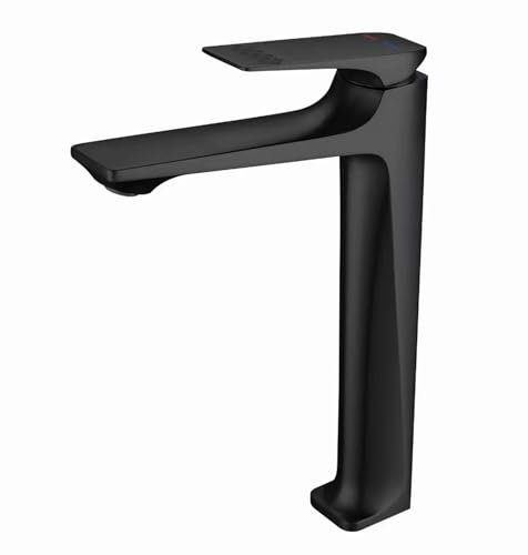 Robinets De Lavabo Pour Salle De Bain Mitigeur Monocommande Mitigeur Vasque à Poser Robinet Lave Main Monotrou Tout Cuivre Mélange Chaud Et Froid,noir,haut